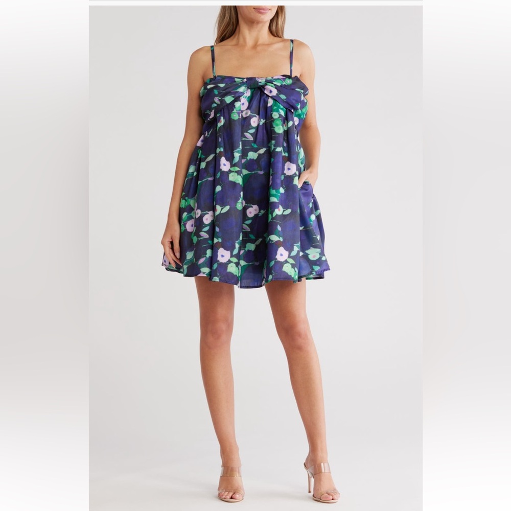 HUTCH Bow Babydoll Mini Dress - Brand New